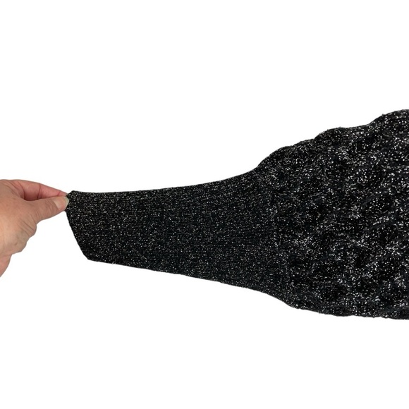 Sachin & Babi | Black Silver Metallic V Back Sweater - Picture 6 of 9